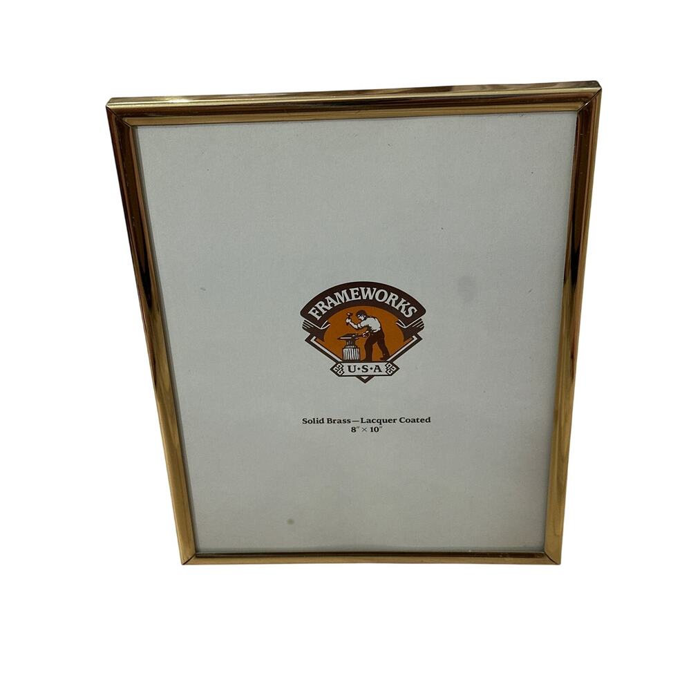 Vintage Frameworks USA Solid Brass Laquer Coated 8”x 10” Picture Frame
